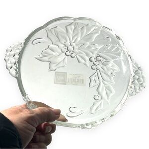 Mikasa Christmas Bloom Glass Poinsettia‎ Crystal Candy Sweets Nut Dish Germany